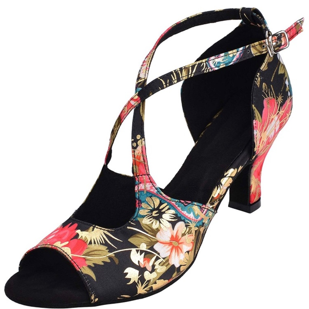 Pro Latin/Ballroom Dance Shoes Size 7.5/8 Blk/Gld